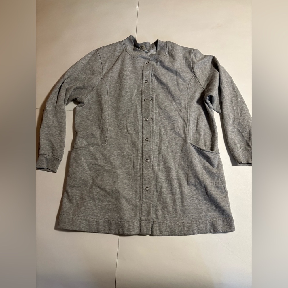 BLAIR Gray Button Up Long Sleeve Cardigan Sweater Pockets Large